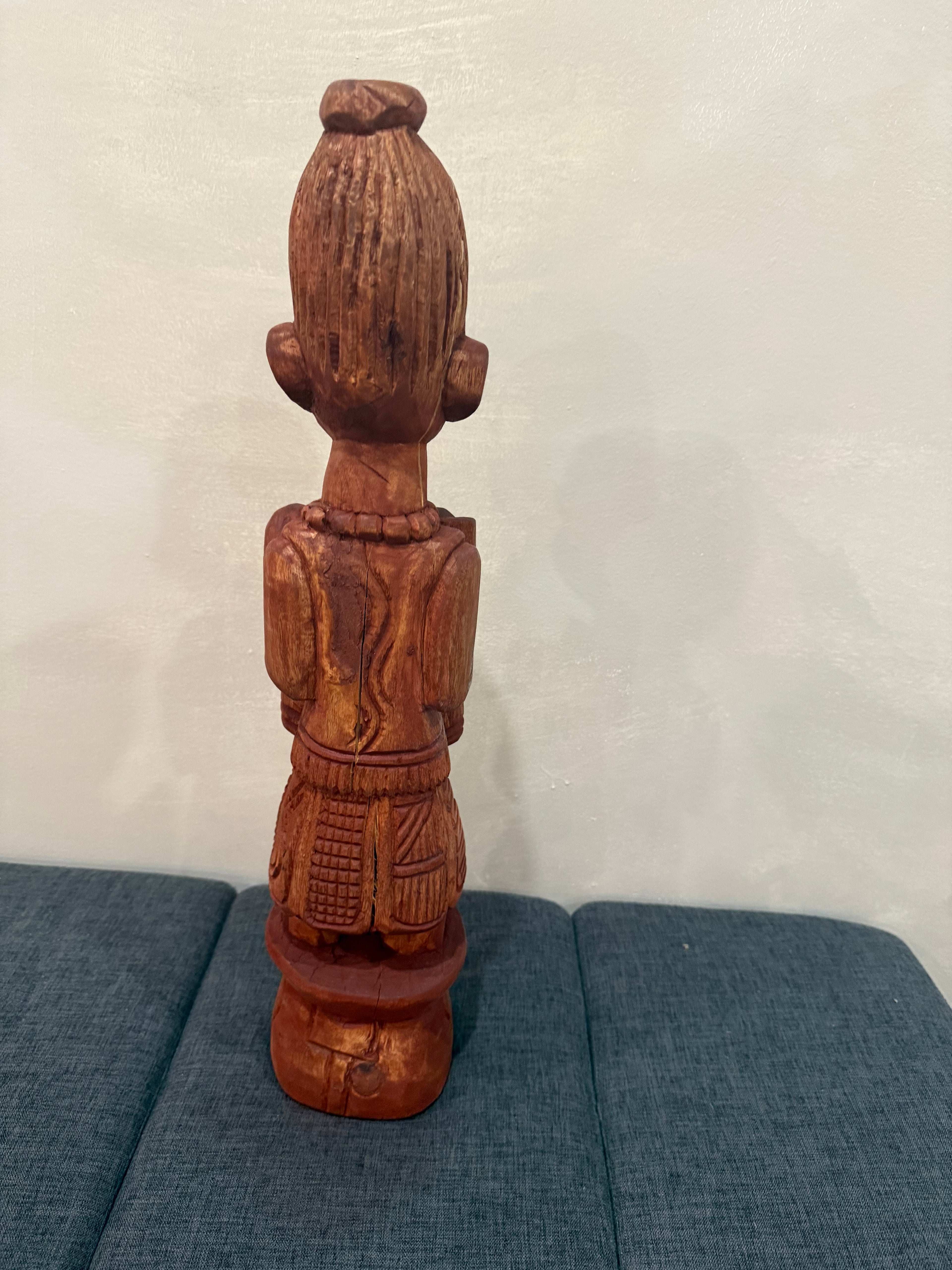 Sango icon carved from iroko tree