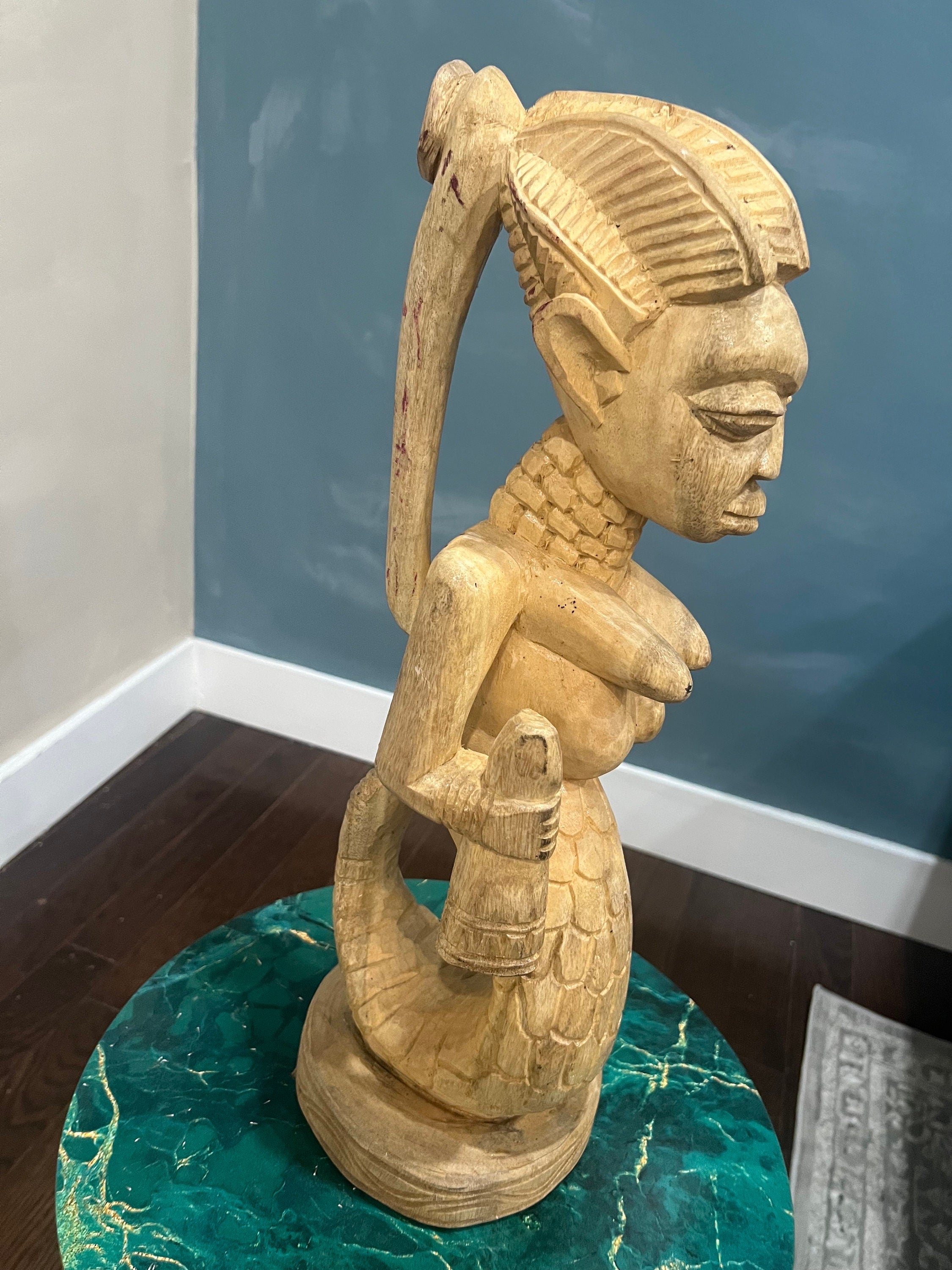Handmade Yemaya Wood Icon 21 inches