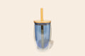 Reusable Glass Tumbler Cup + Bamboo Straw