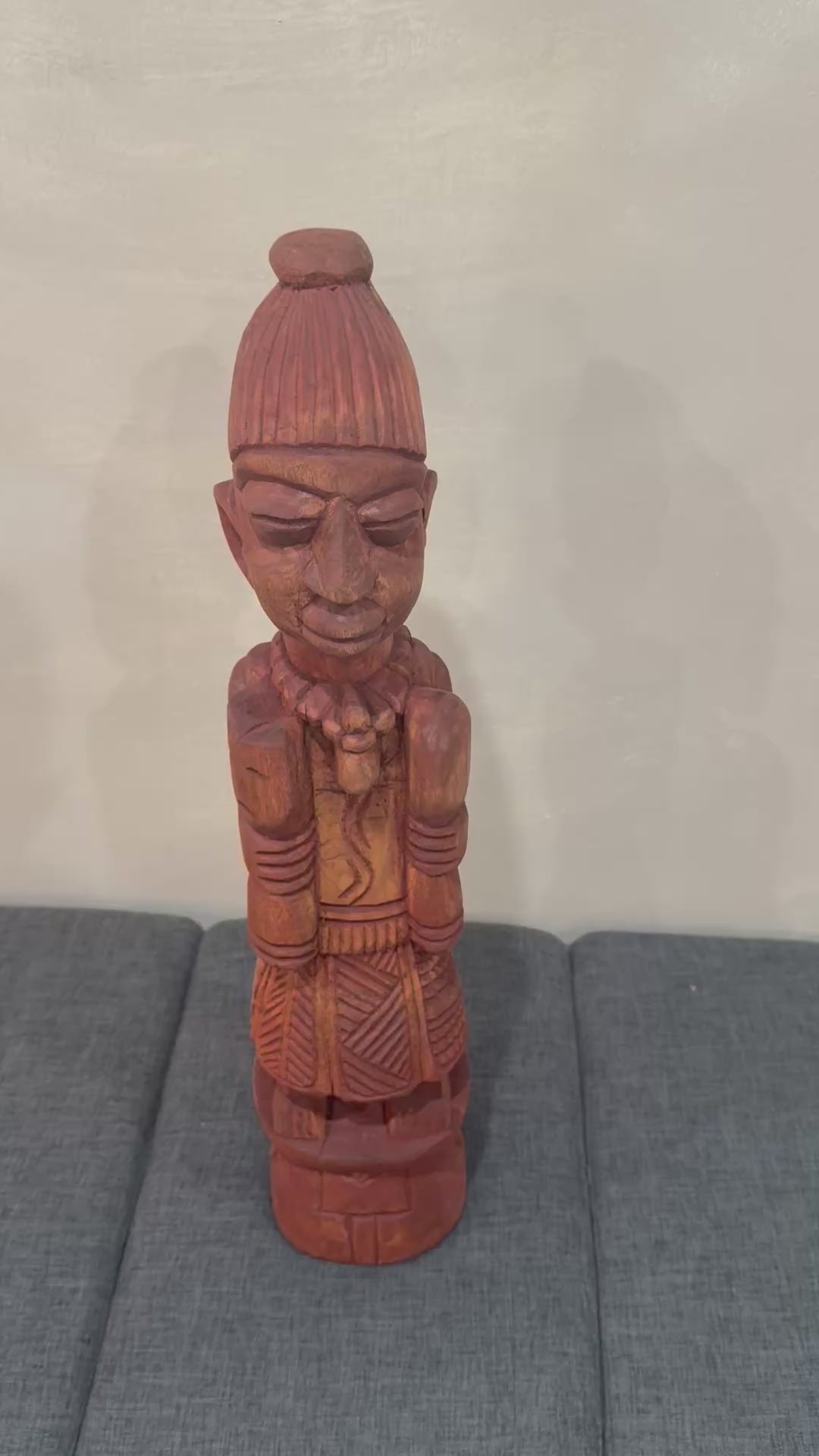 Handmade Sango Wood Icon 25 Inches Shango