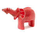 Small Red Polka Dot Elephant with Trunk Up