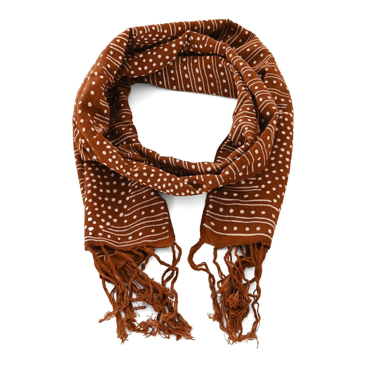 Pebbled Path Organic Cotton Scarf from Mali