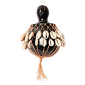 Small Black Calabash Gourd and Cowrie Shell Shekere